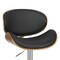 Armen Living Naples Black Faux Leather Adjustable Height Swivel Walnut Wood and Chrome Base Bar Stool LCNABABLKWA - alternate 6